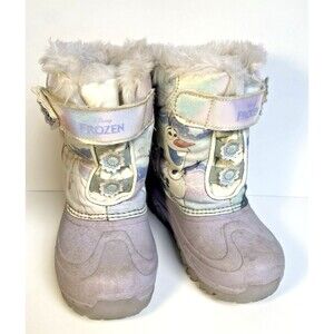 Toddler Girls' Disney Frozen Winter Light Up Snow Boots Faux Fur Lilac -Size 11